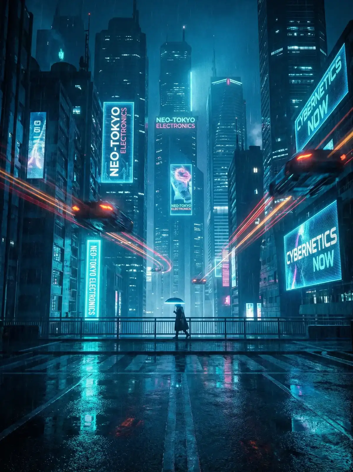 草榴- - 赛博朋克都市夜景与飞行器